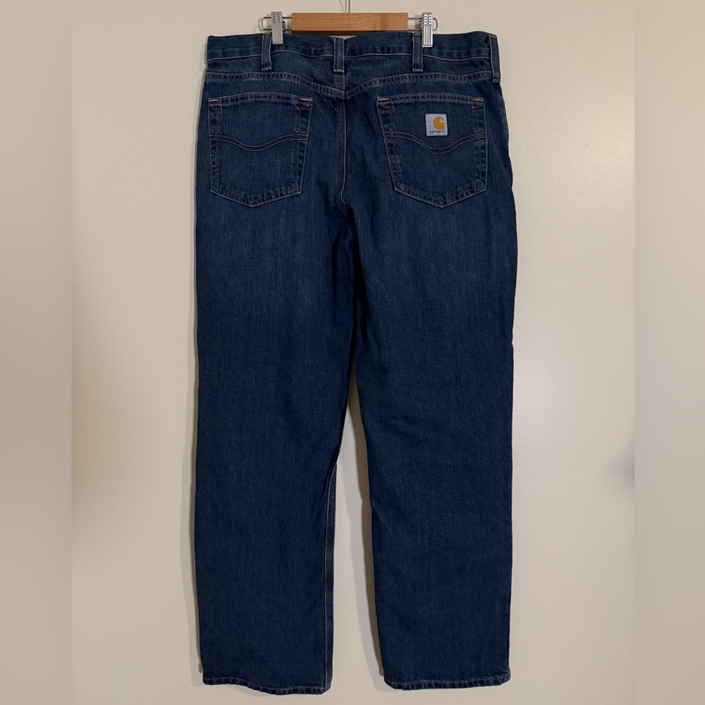 Carhartt Mens Jeans Size 36x32 Blue Relaxed Fit Dark Wash Denim Classic Style - Picture 4 of 8